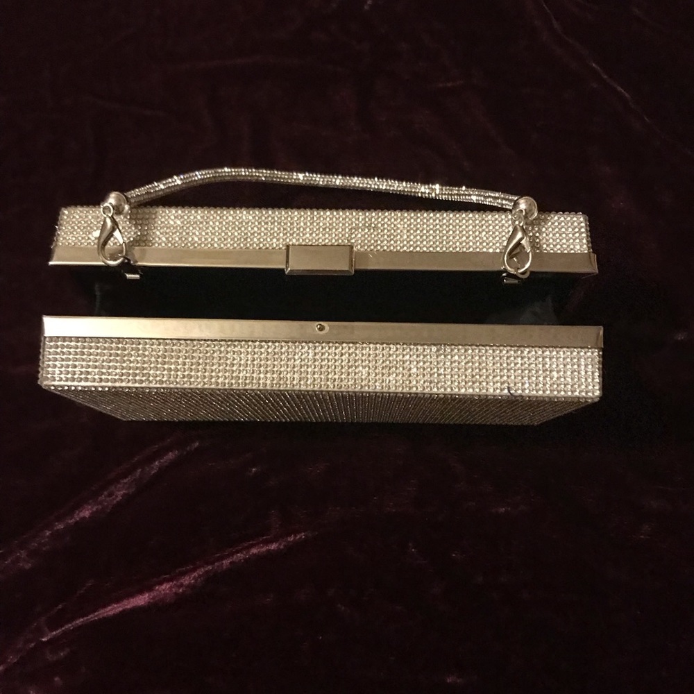 Bling Rectangle Evening Tote Clutch Crossbody Bag - Picture 4 of 10